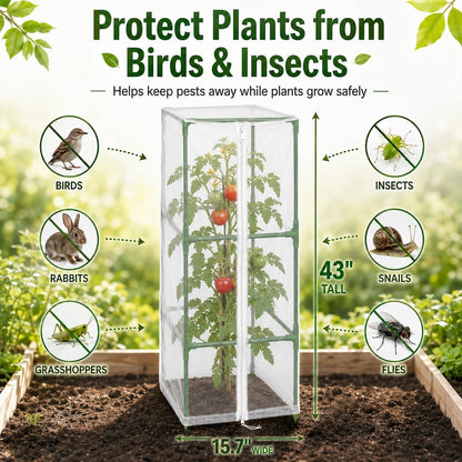 Garden Tomato Plant Cover Netting, Fits 40–50" Square Tomato Cages
