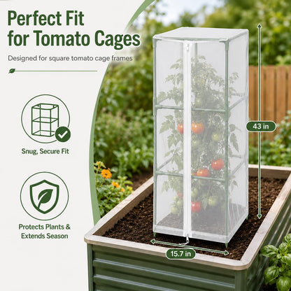 Garden Tomato Plant Cover Netting, Fits 40–50" Square Tomato Cages