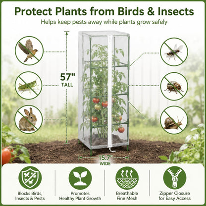 Garden Tomato Plant Cover Netting, Fits 40–50" Square Tomato Cages