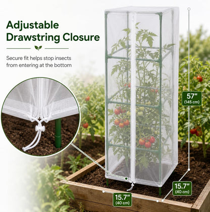 Garden Tomato Plant Cover Netting, Fits 40–50" Square Tomato Cages