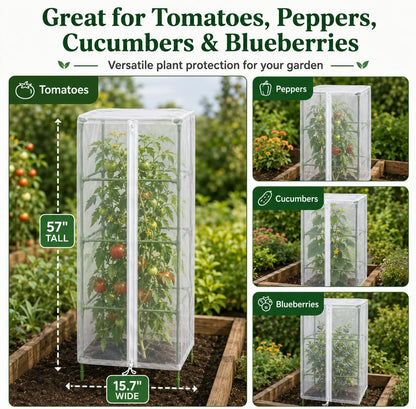 Garden Tomato Plant Cover Netting, Fits 40–50" Square Tomato Cages