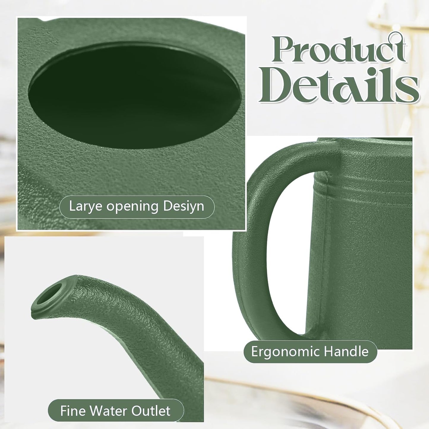 Watering Can for Garden Indoor Plants Outdoor Plant House Flower - 1/4 Gallon - Deep Blue