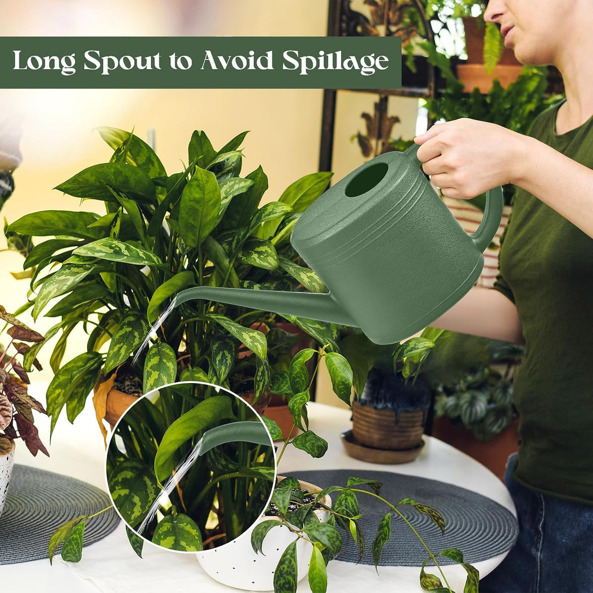 Watering Can for Garden Indoor Plants Outdoor Plant House Flower - 1/4 Gallon - Deep Blue