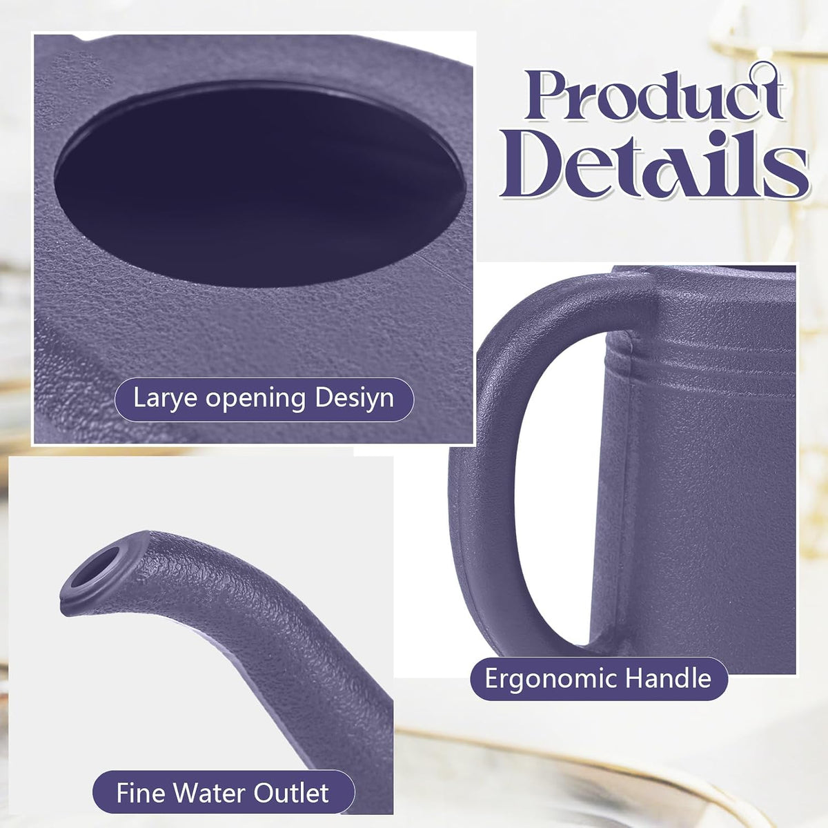 Watering Can for Garden Indoor Plants Outdoor Plant House Flower - 1/4 Gallon - Deep Blue