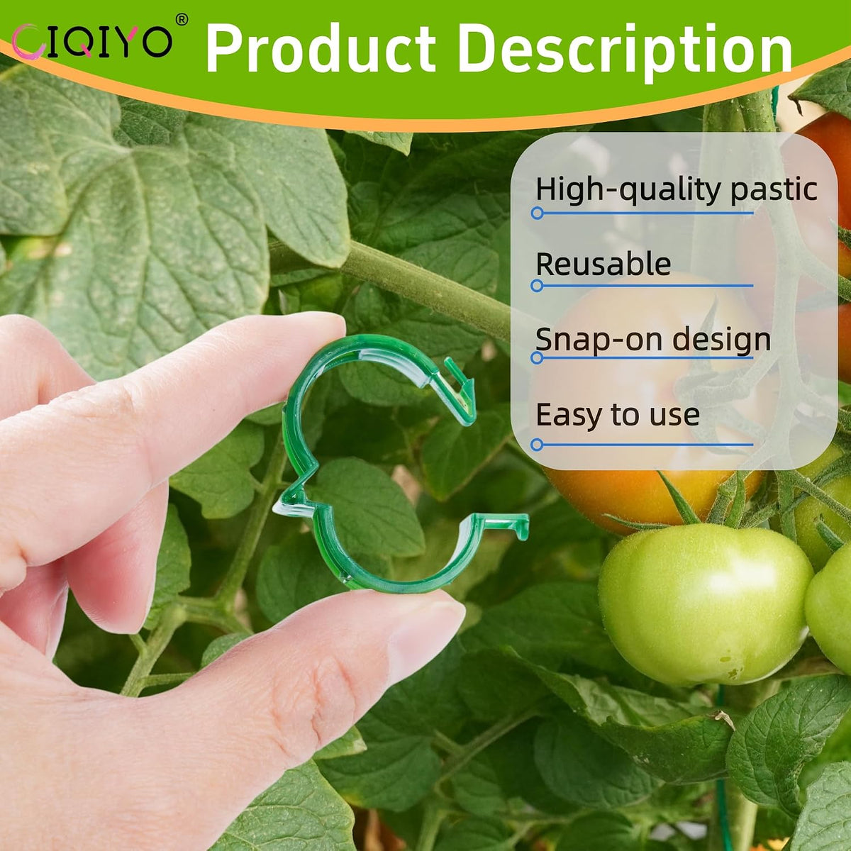 100 Pcs Plant Support Clips,Plastic Clips for Securing Plants