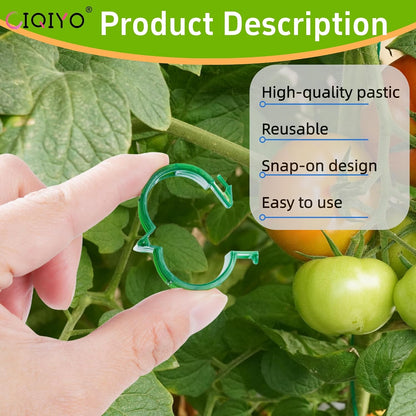 100 Pcs Plant Support Clips,Plastic Clips for Securing Plants