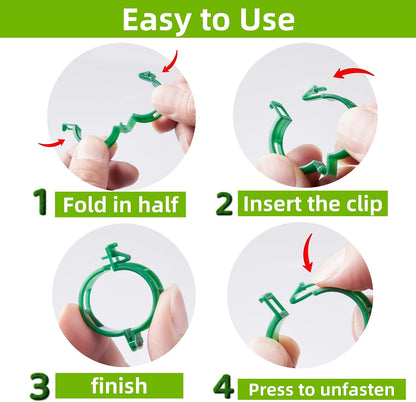100 Pcs Plant Support Clips,Plastic Clips for Securing Plants