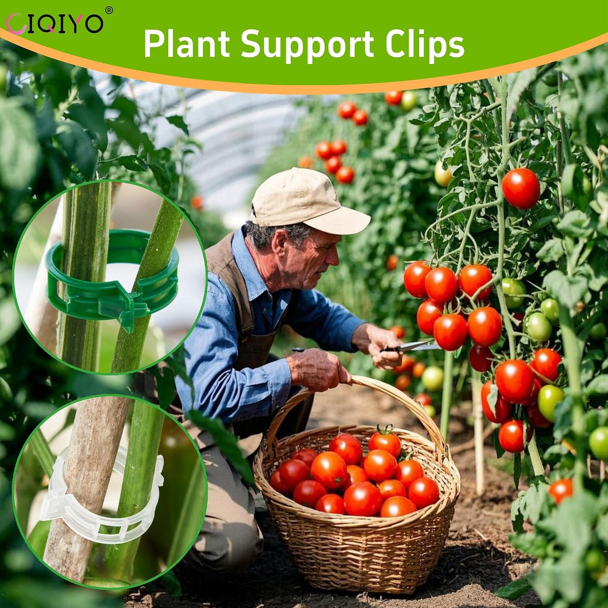 100 Pcs Plant Support Clips,Plastic Clips for Securing Plants
