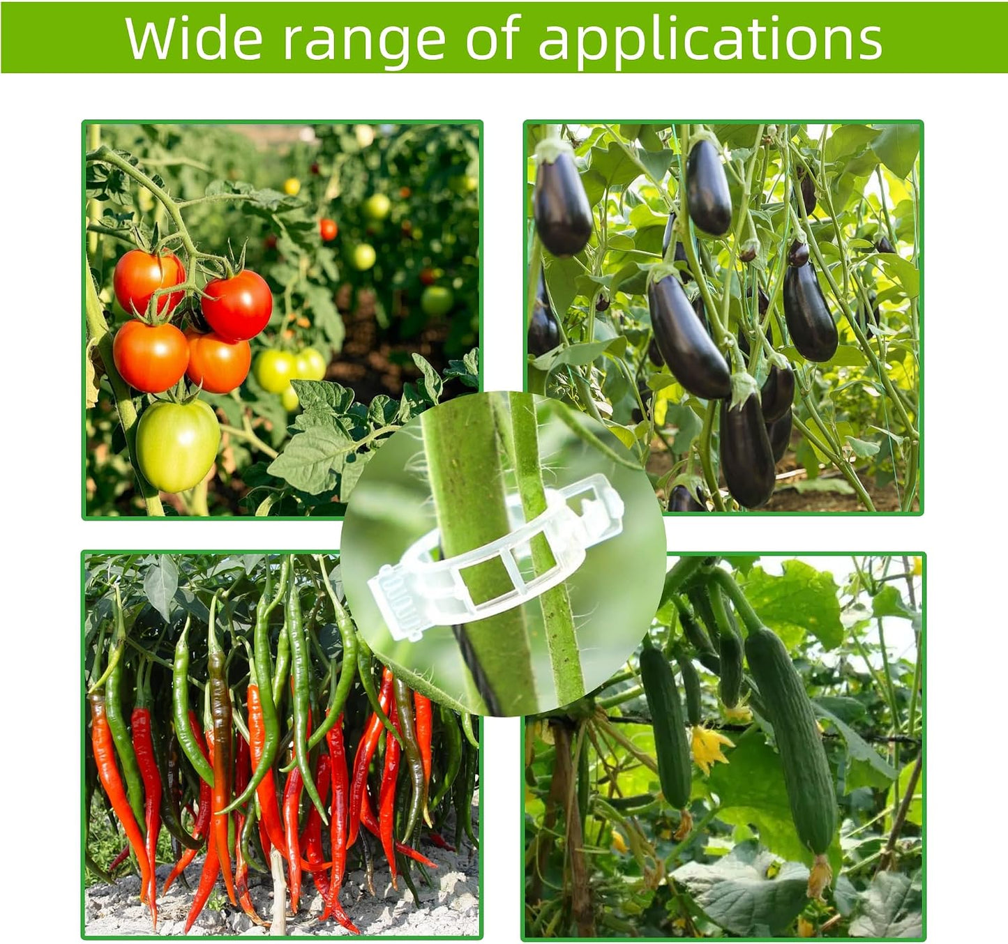 100 Pcs Plant Support Clips,Plastic Clips for Securing Plants