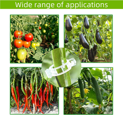 100 Pcs Plant Support Clips,Plastic Clips for Securing Plants