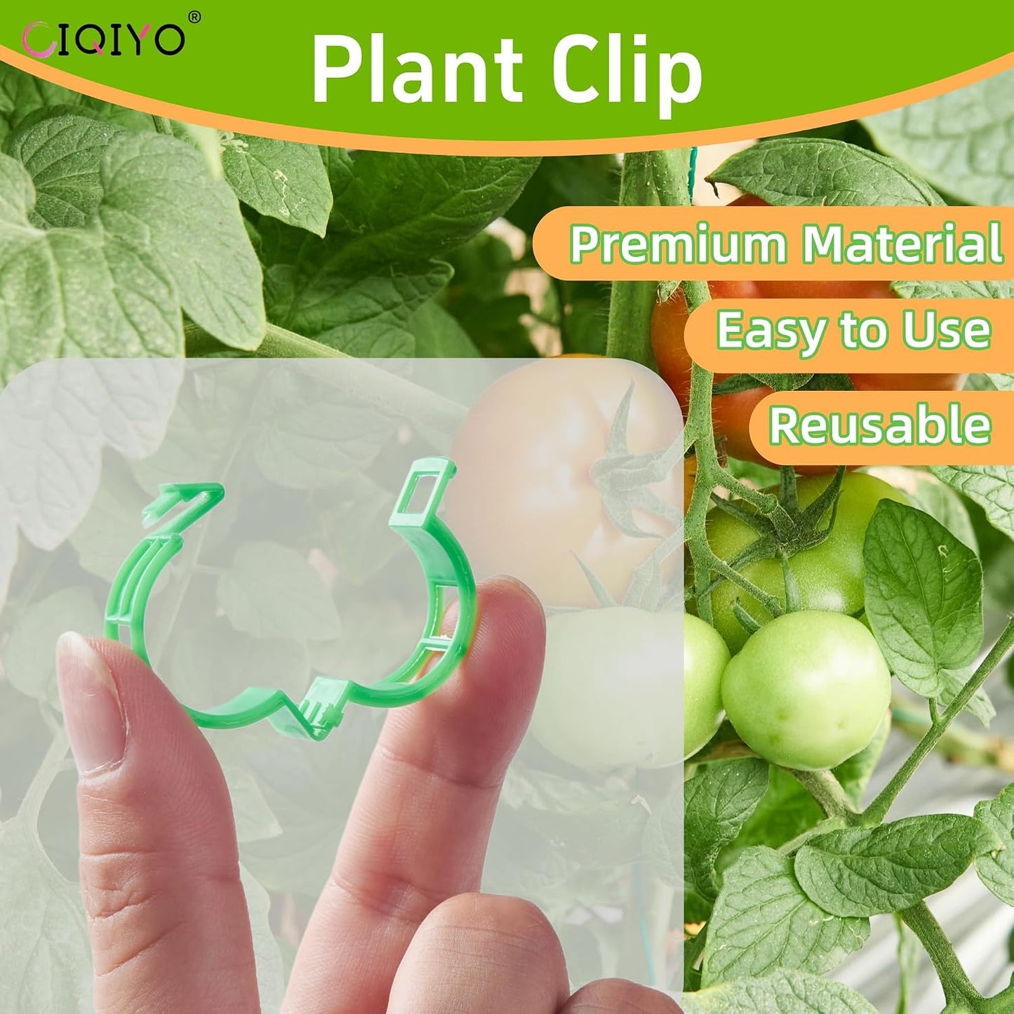 100 Pcs Plant Support Clips,Plastic Clips for Securing Plants