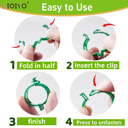 100 Pcs Plant Support Clips,Plastic Clips for Securing Plants