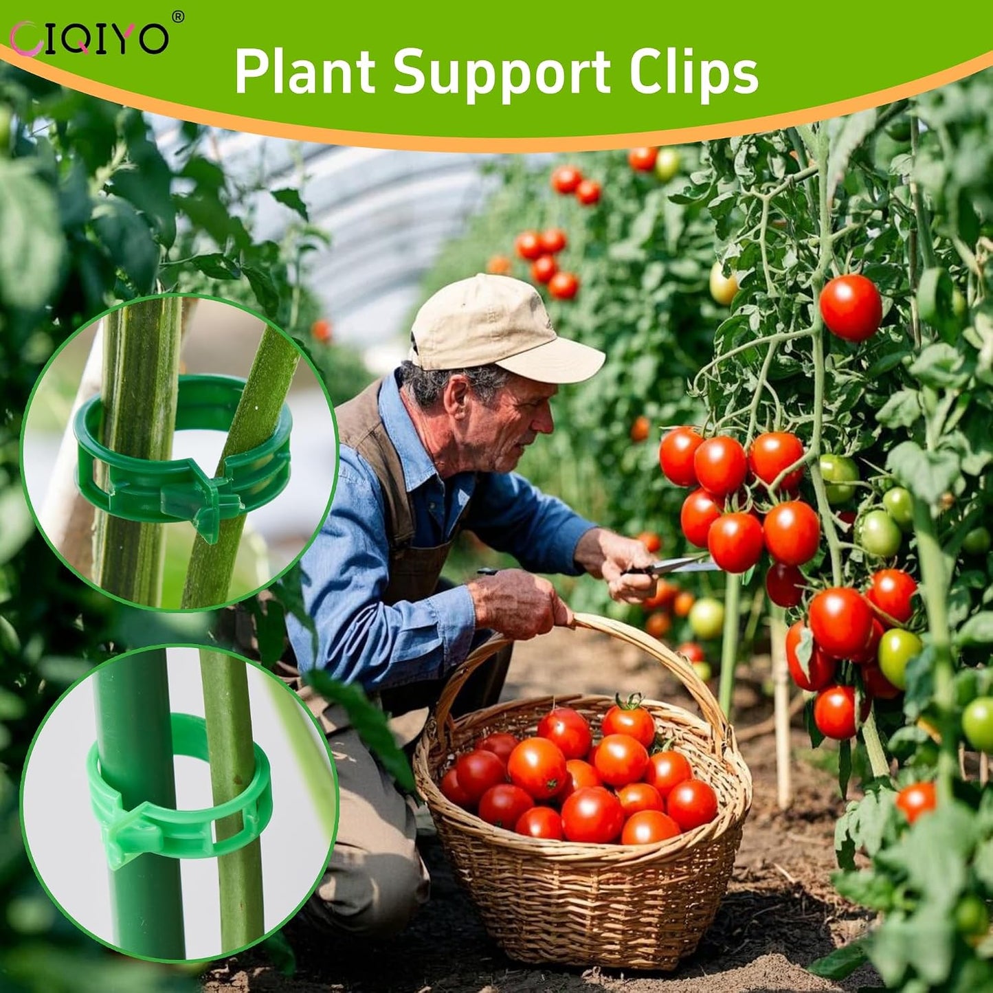 100 Pcs Plant Support Clips,Plastic Clips for Securing Plants