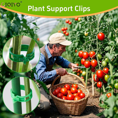 100 Pcs Plant Support Clips,Plastic Clips for Securing Plants