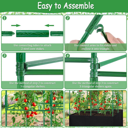 Tomato Cages, Square Tomato Plant Stakes Support Cages Trellis
