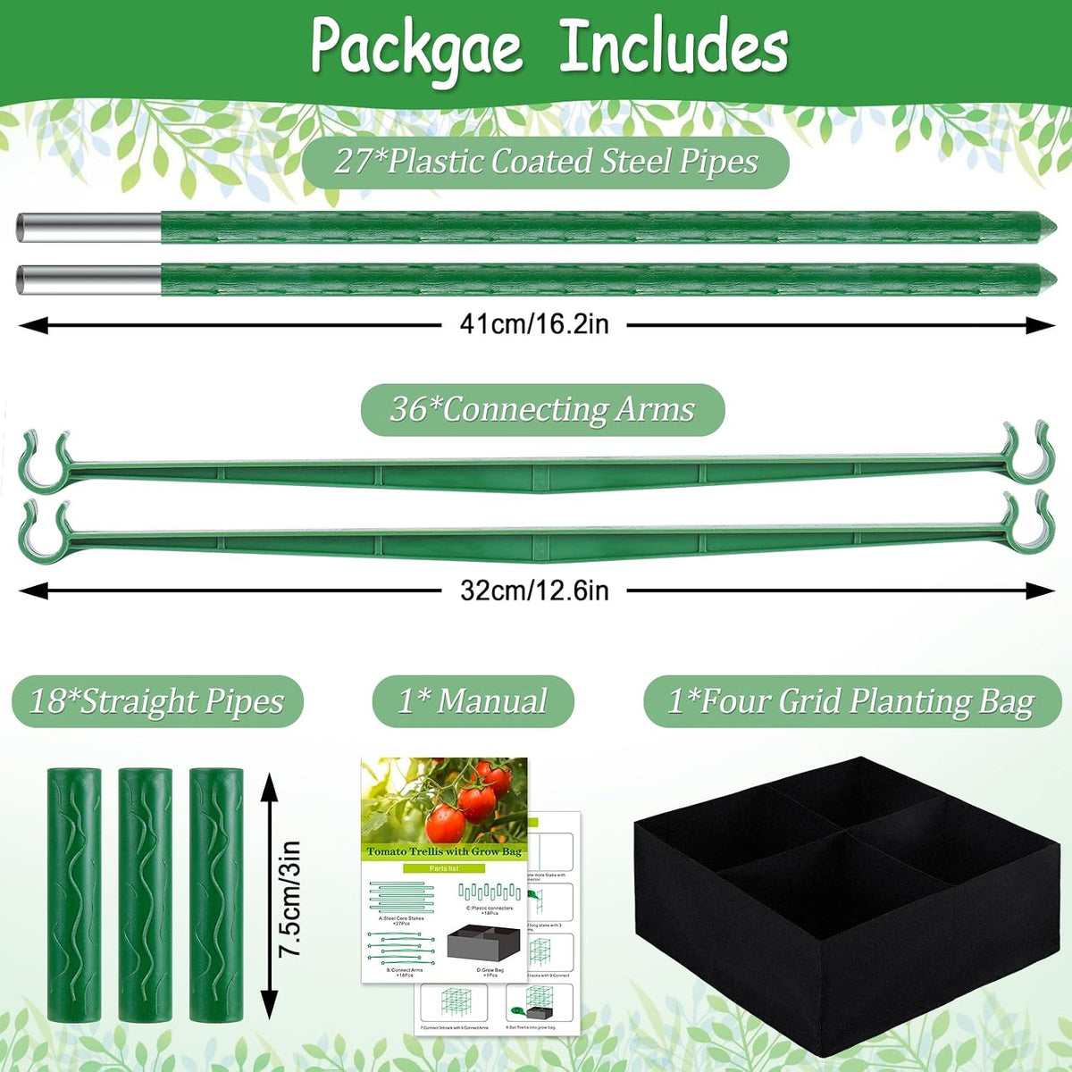 Tomato Cages, Square Tomato Plant Stakes Support Cages Trellis