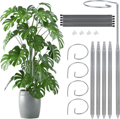 5 Pack Extendable Metal Plant Stakes, 7-24.5IN Adjustable Monstera Supports