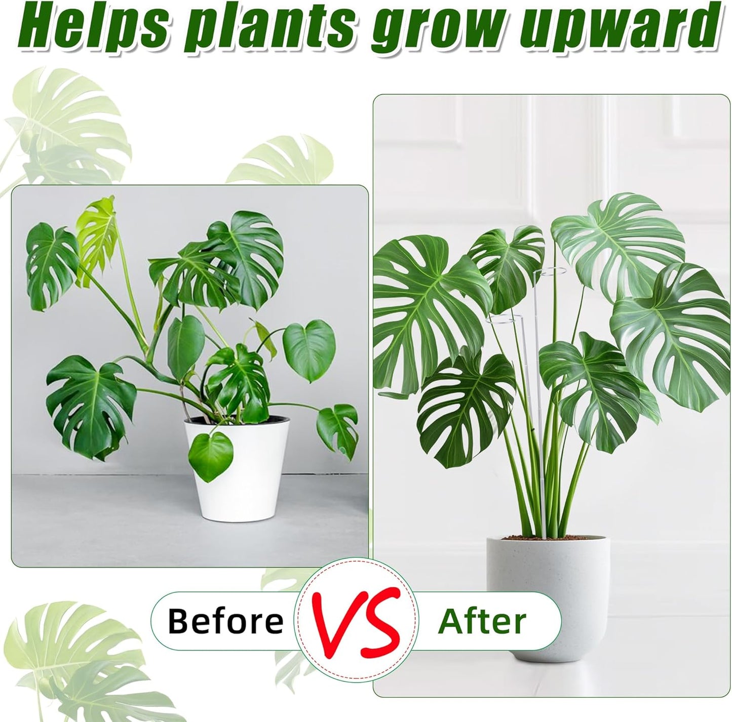 5 Pack Extendable Metal Plant Stakes, 7-24.5IN Adjustable Monstera Supports