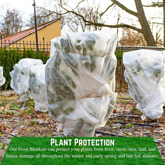 Frost Protection Blanket - Plant Covers Freeze Protection, Winter Plant Cover, Frost Blanket, Frost Cloth, Frost Blankets for Plants, Plant Frost Protector (7' x 7') - Colors A