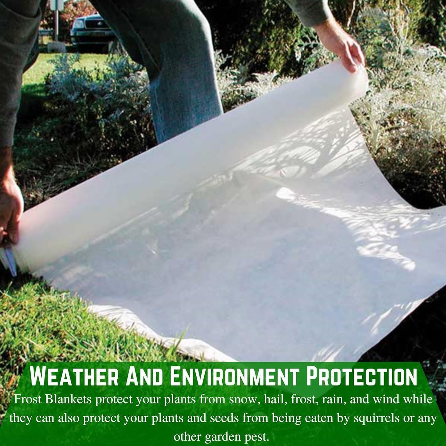 Frost Protection Blanket - Plant Covers Freeze Protection, Winter Plant Cover, Frost Blanket, Frost Cloth, Frost Blankets for Plants, Plant Frost Protector (7' x 7') - Colors A