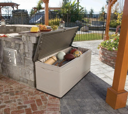 60012 Extra Large Deck Box, 130 Gallon, Desert Sand/Brown