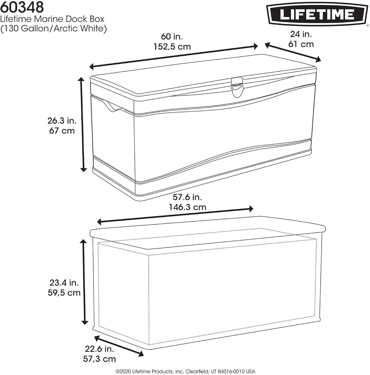 60012 Extra Large Deck Box, 130 Gallon, Desert Sand/Brown