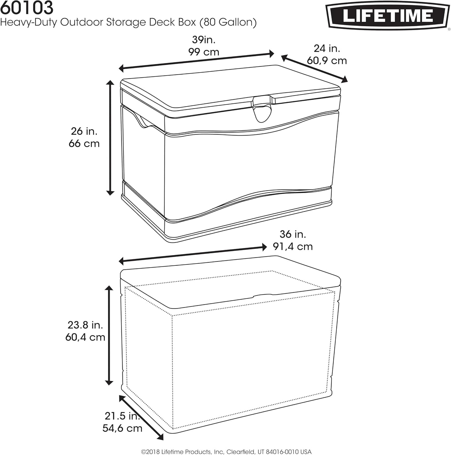60012 Extra Large Deck Box, 130 Gallon, Desert Sand/Brown