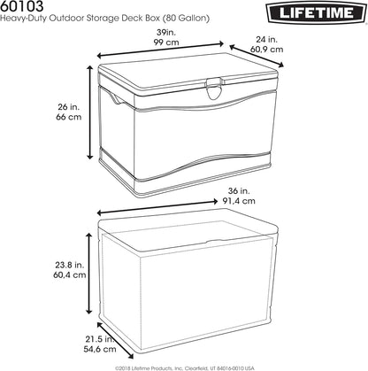 60012 Extra Large Deck Box, 130 Gallon, Desert Sand/Brown