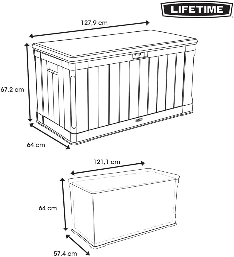 60012 Extra Large Deck Box, 130 Gallon, Desert Sand/Brown
