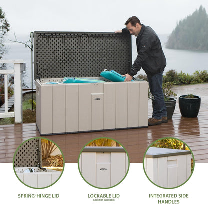 60012 Extra Large Deck Box, 130 Gallon, Desert Sand/Brown