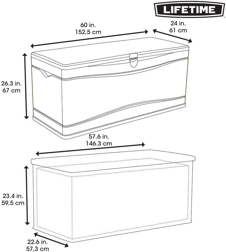60012 Extra Large Deck Box, 130 Gallon, Desert Sand/Brown