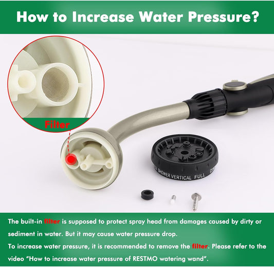 Watering Wand Heavy Duty with 10 Spray Patterns, Heavy Duty Metal Water Hose Sprayer with 9 Spray Patterns, High Pressure | On/Off Valve, Ideal for Outdoor Lawn & Garden Watering, Car & Pet Was