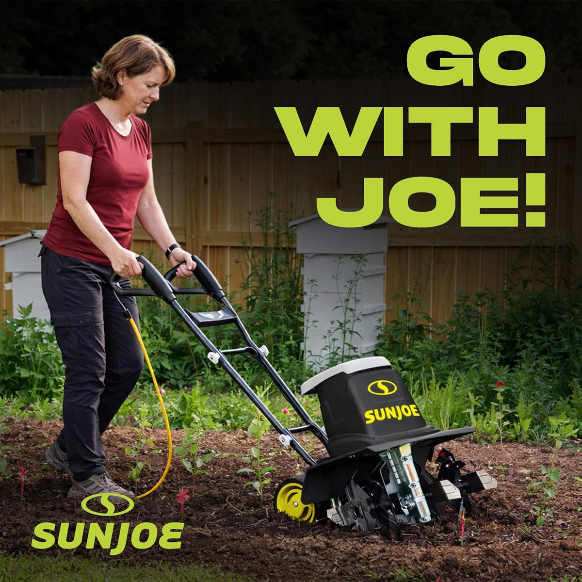 Corded Electric Garden Tiller & Cultivator with Steel Tines, TJ603E