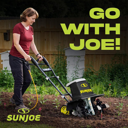 Corded Electric Garden Tiller & Cultivator with Steel Tines, TJ603E