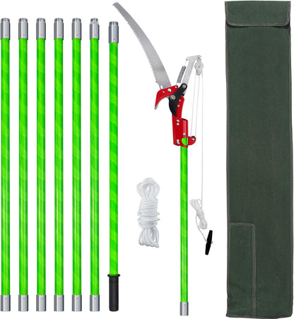 26 Feet Tree Pole Pruner Manual Branches Trimmer Pole Set Extension Cut Tree Branch Garden Tools Loppers Hand Pole Saws (10PCS)