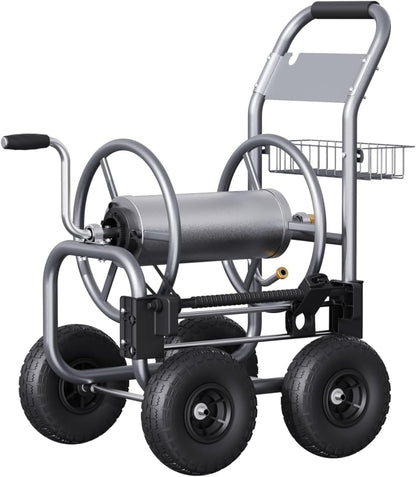 Garden Hose Reel Cart with Wheels,250FT 5/8" Hose Capacity