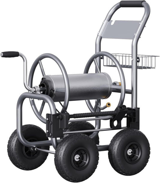 Garden Hose Reel Cart with Wheels,250FT 5/8" Hose Capacity