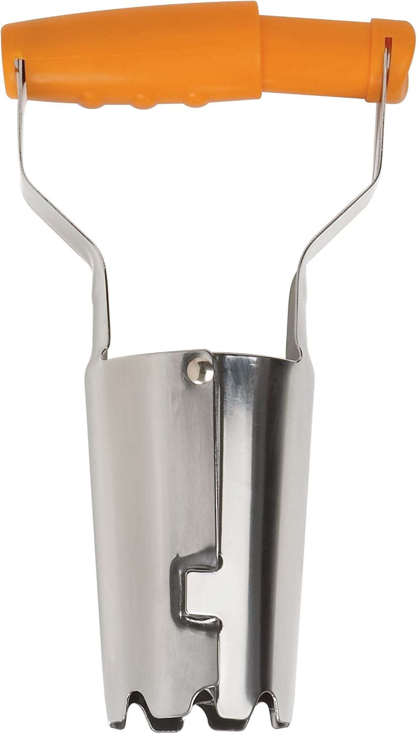 Bulb Planter, Spring-Loaded Handle for Easy Bulb Planting, Depth Gradation Marks for Accurate Planting in Tough Soil, Rust-Resistant Steel Garden Tool, 2.25" Diameter Hand Tool