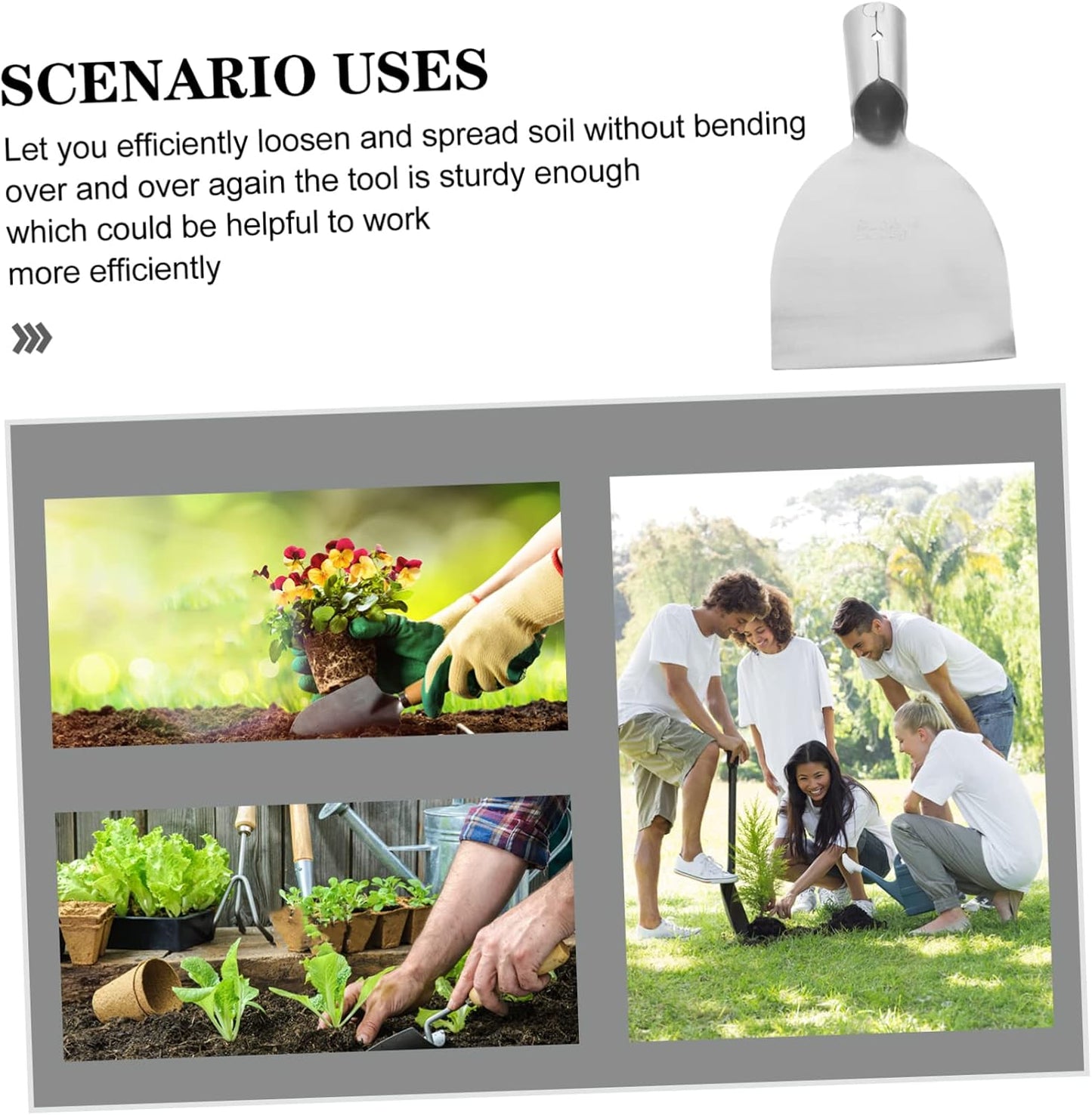 Transplant Trowel Stainless Steel Handheld Shovel for Gardening Soil Loosening and Planting Tool for Indoor and Outdoor Use for Digging Tasks