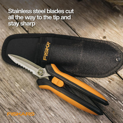 8" SoftGrip Pruning Shears, Multipurpose Garden Snips with Sheath