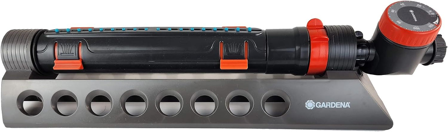 Aquazoom 3900 Square Feet Oscillating Sprinkler with Fully Adjustable Width Control, Flow Control and Water Timer, Gray, 1697034