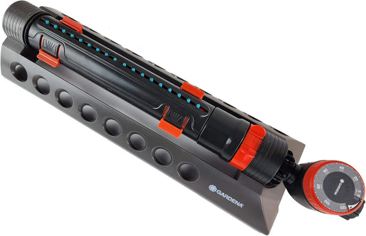 Aquazoom 3900 Square Feet Oscillating Sprinkler with Fully Adjustable Width Control, Flow Control and Water Timer, Gray, 1697034
