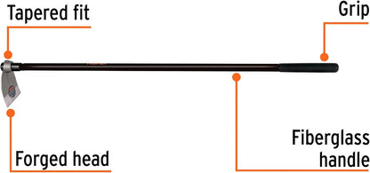 Lane No. 0 Field Hoe, 1.6 lb Forged Steel Head, 54-Inch Wood Handle, Heavy-Duty Agricultural and Landscaping Hoe (Model 10612)