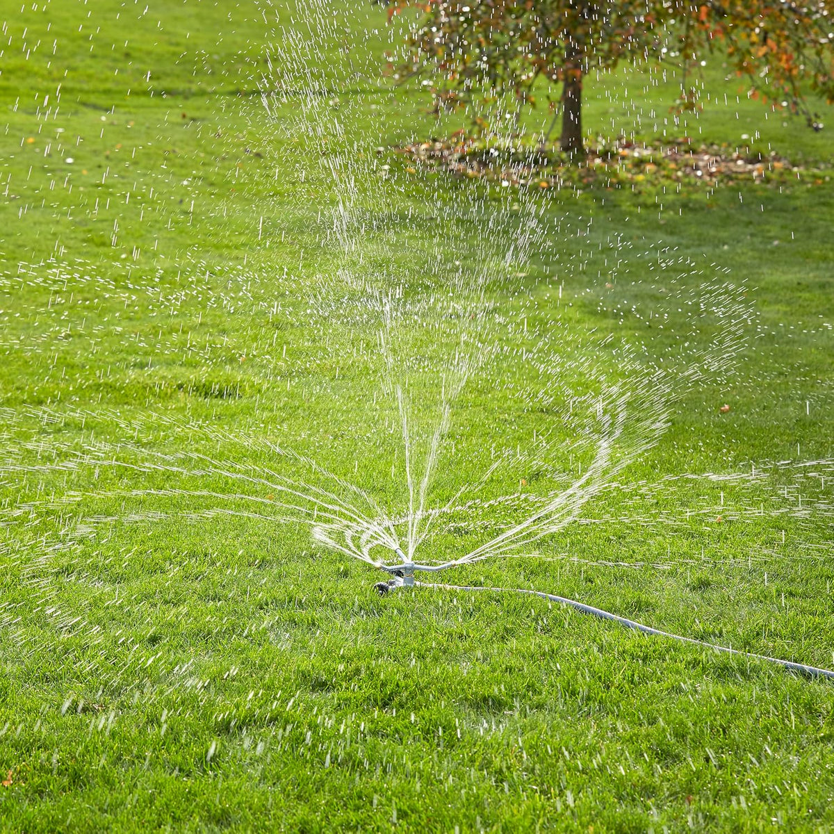 Heavy Duty 692 Sq Ft Spinning Sprinkler with Wheeled Base, Metal Whirling Sprinkler Head for 360 Degree Coverage in Flower Beds and Vegetable Gardens