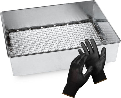 Soil Sifter, 1/4-inch Compact Galvanized Garden Sieve with Gloves