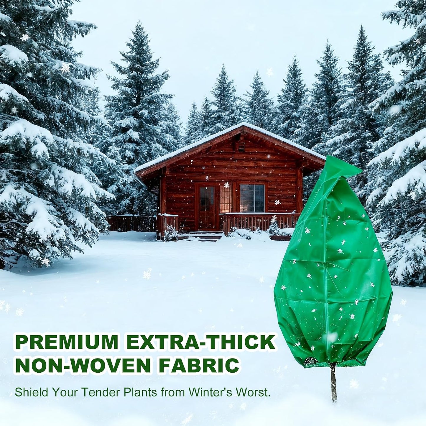Plant Covers for Freeze Protection, 2 Pack 63" x 71" Drawstring