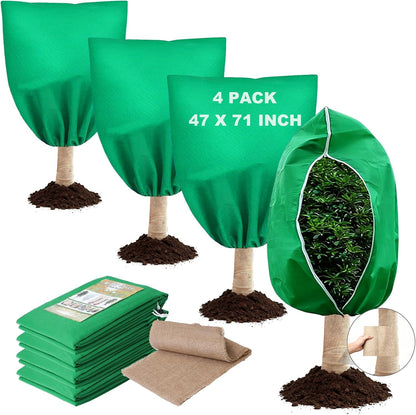 Plant Covers for Freeze Protection, 2 Pack 63" x 71" Drawstring