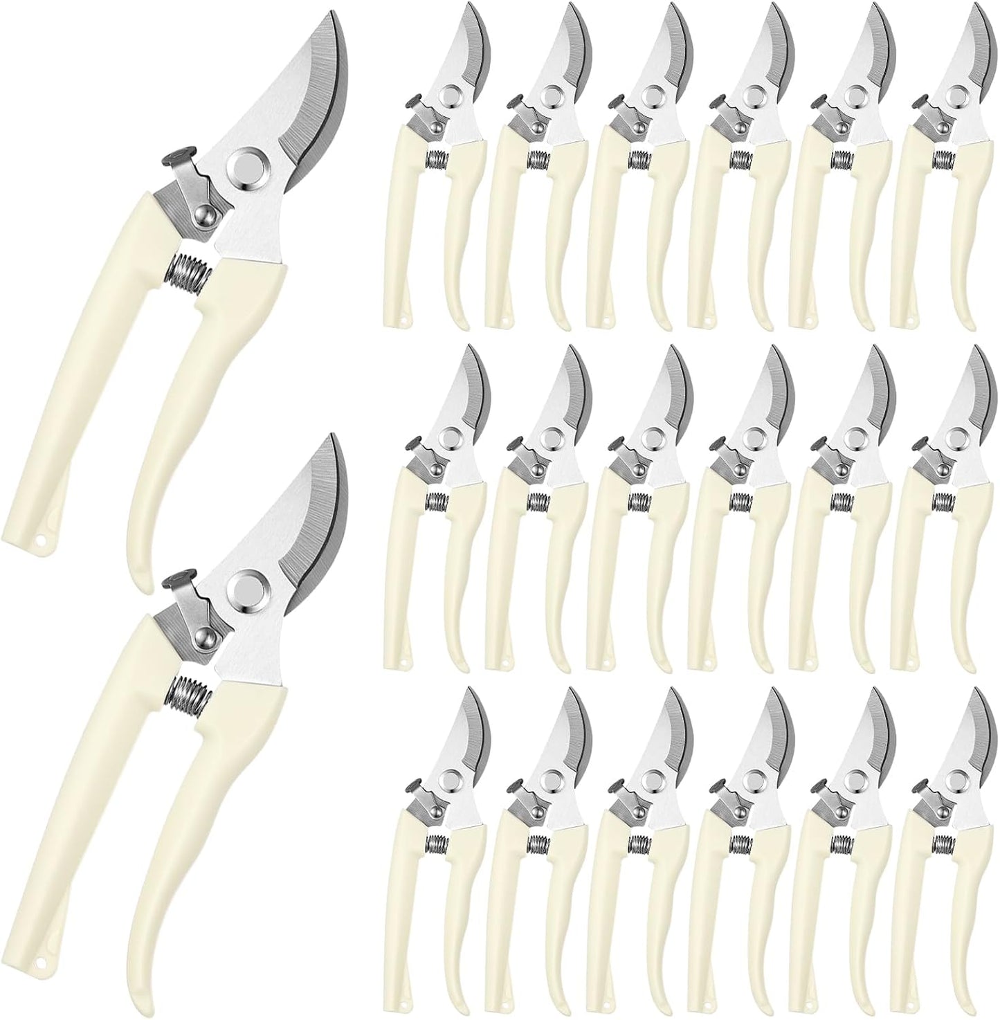 20 Garden Flower Shears Pruning Scissors Heavy Duty Plant Scissors Trimming Garden Clippers Hand Tree Pruner for Yard Gardening Plants Hedge Flower Tree Cutting Secateurs (Beige)