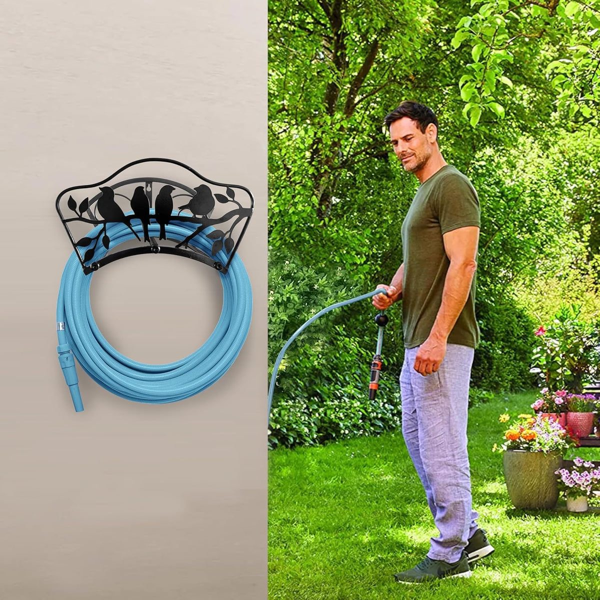 Garden Hose Holder Water Hose Holder Garden Hose Reel Heavy Duty Metal Hose Stand Sturdy Freestanding Hose Storage Garden Hose Hanger Hose for Outside Yard Lawn