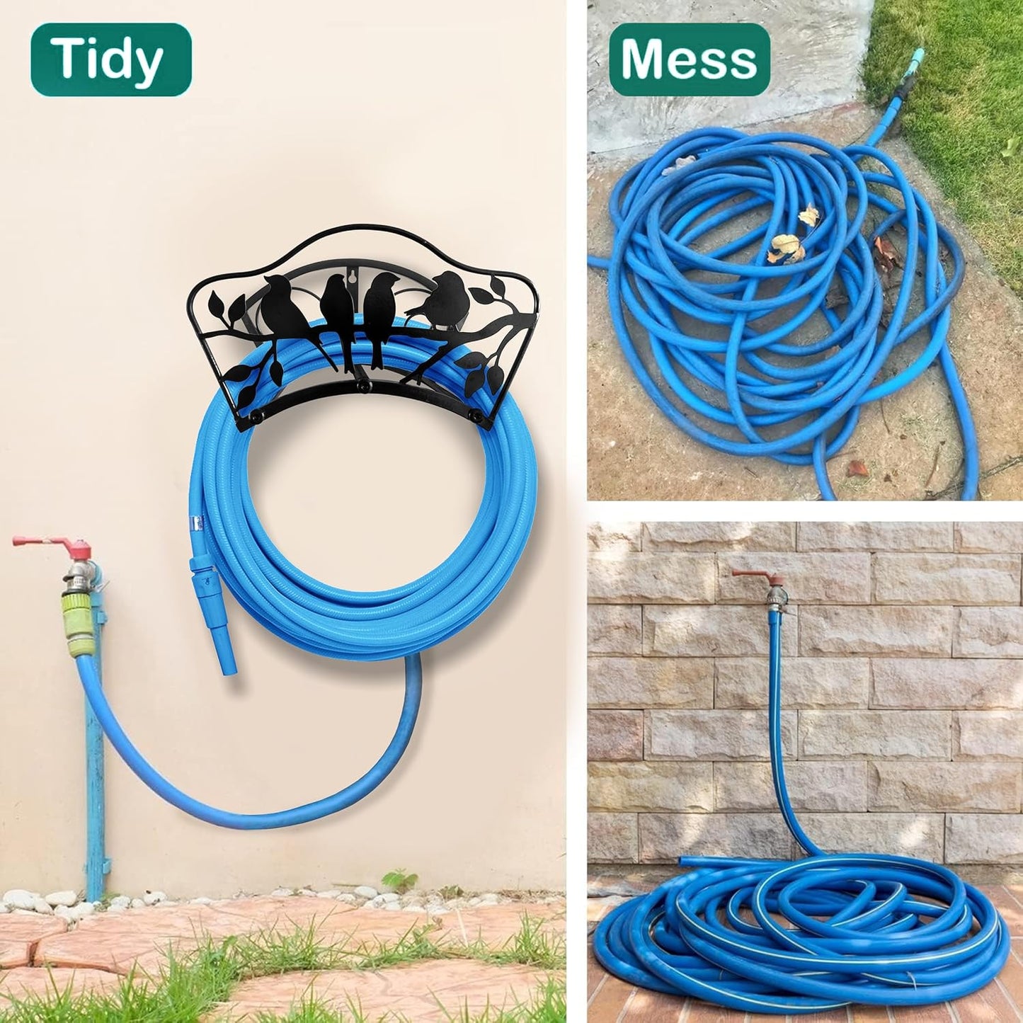Garden Hose Holder Water Hose Holder Garden Hose Reel Heavy Duty Metal Hose Stand Sturdy Freestanding Hose Storage Garden Hose Hanger Hose for Outside Yard Lawn